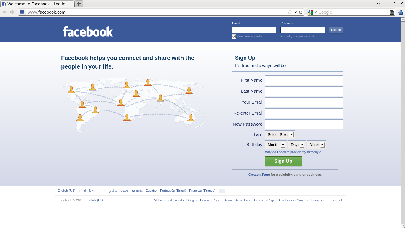Затем он создает поддельную страницу входа в социальную сеть "Facebook"... 